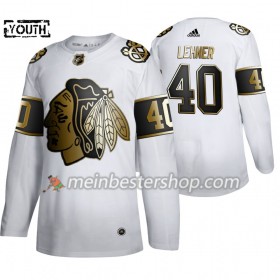 Chicago Blackhawks Robin Lehner 40 Adidas 2019-2020 Golden Edition Weiß Trikot Authentic - Kinder